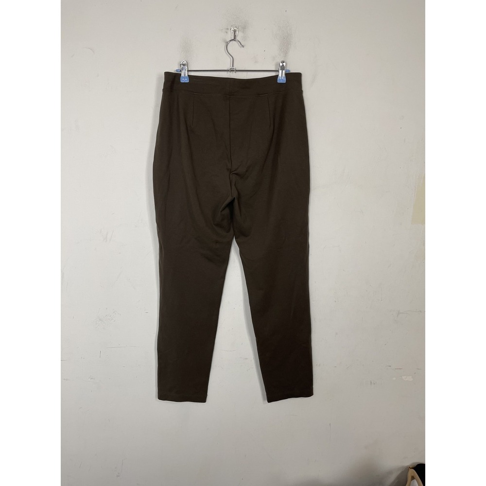 Eileen Fisher Womens Pants Medium Olive Green Pull On Stretch Fall Basic Ankle